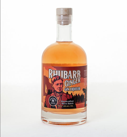 Rhubarb ginger gin liqueur, 375ml bottle.